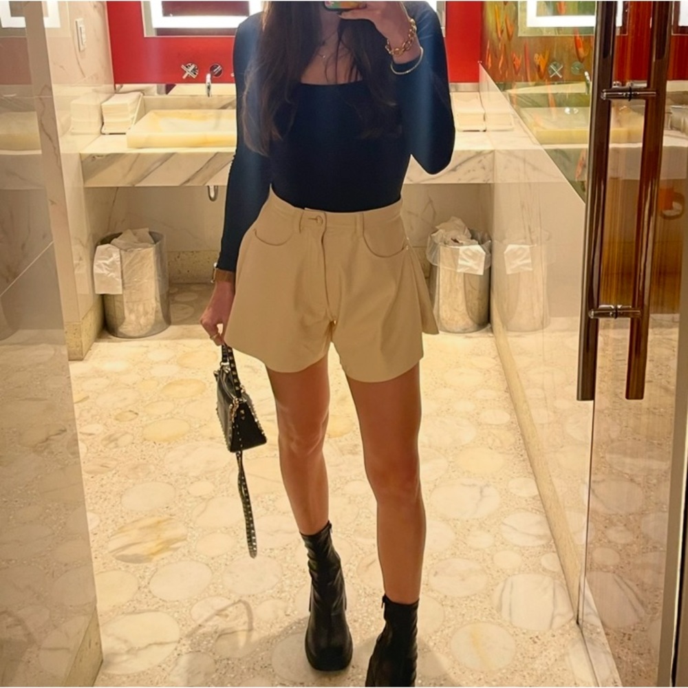 GREAT CONDITION WeWoreWhat Leather Shorts